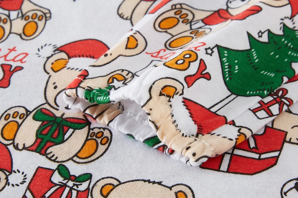 Christmas kids pajama's 100% Cotton Children's Sleepwear, Long Sleeved Pajamas Long Pants Set for Boys and Girls Aged 1-8