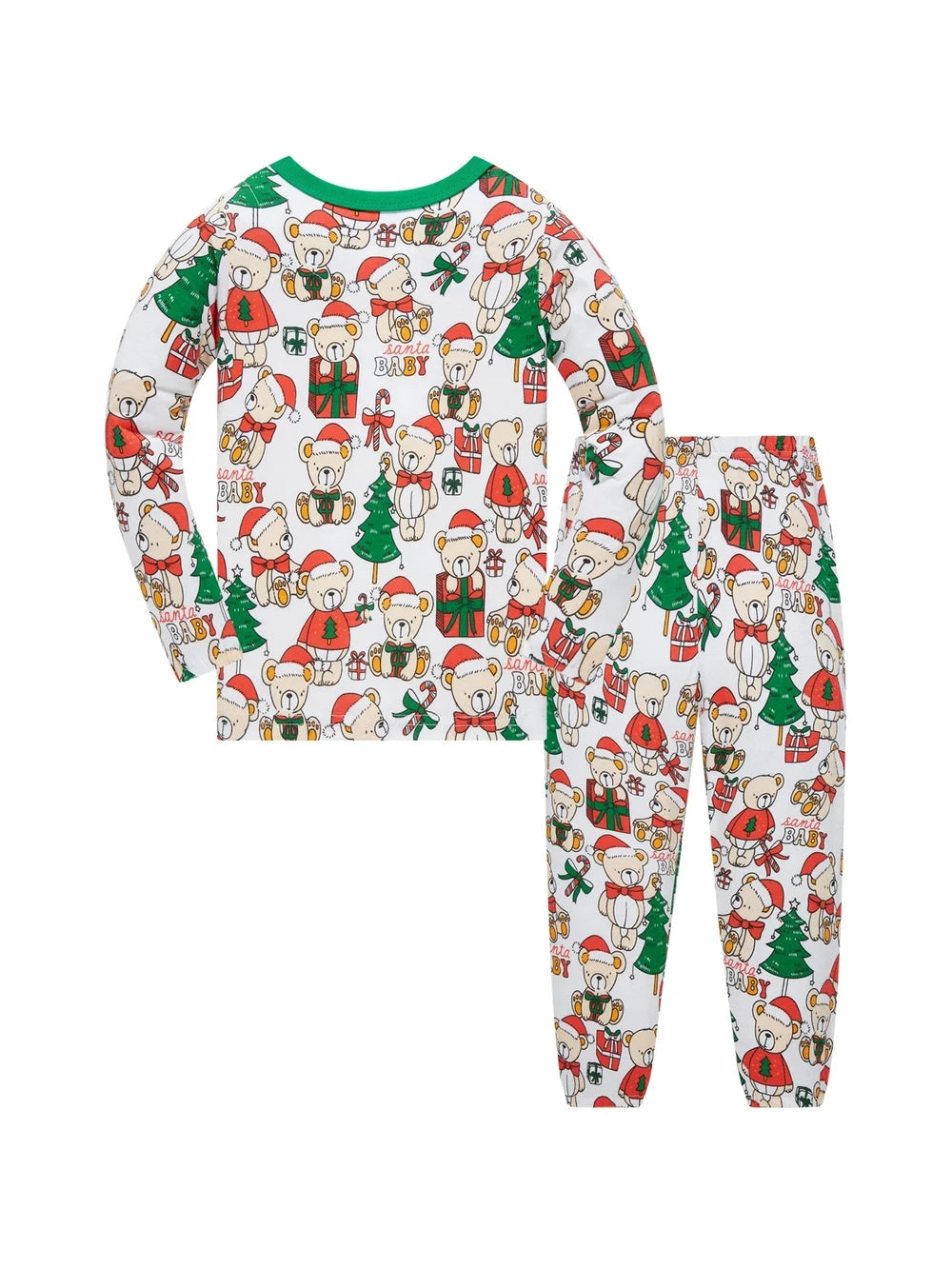 Christmas kids pajama's 100% Cotton Children's Sleepwear, Long Sleeved Pajamas Long Pants Set for Boys and Girls Aged 1-8