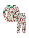 Christmas kids pajama's 100% Cotton Children's Sleepwear, Long Sleeved Pajamas Long Pants Set for Boys and Girls Aged 1-8