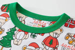 Christmas kids pajama's 100% Cotton Children's Sleepwear, Long Sleeved Pajamas Long Pants Set for Boys and Girls Aged 1-8