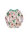 Christmas kids pajama's 100% Cotton Children's Sleepwear, Long Sleeved Pajamas Long Pants Set for Boys and Girls Aged 1-8