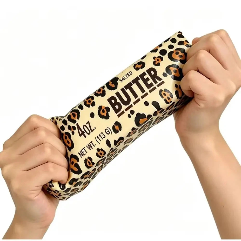 Leopard Print Slow Rebound Butter Stick Super Soft Pink candy Butter Stick Squeezing Toy Elastic 13.5cm