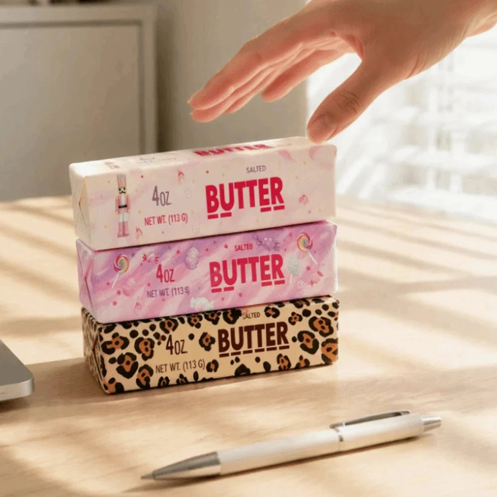 Leopard Print Slow Rebound Butter Stick Super Soft Pink candy Butter Stick Squeezing Toy Elastic 13.5cm