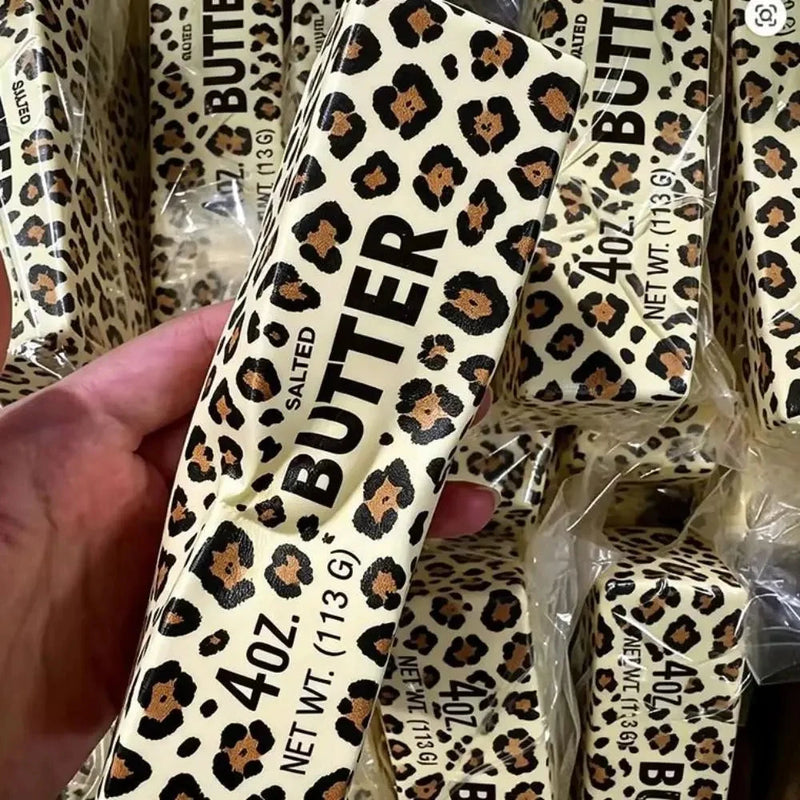 Leopard Print Slow Rebound Butter Stick Super Soft Pink candy Butter Stick Squeezing Toy Elastic 13.5cm