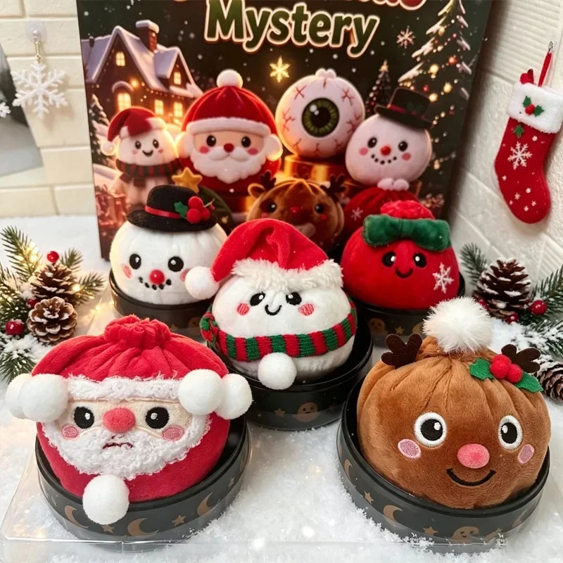 Christmas Plush Squishy Bun 5pc