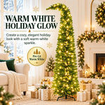 Pre Lit Green Whimsical Christmas Tree With 260 LED Lights Folding Base Bendable Branches Timer Control And Ball Ornaments For Home Bar Garden Patio Office Holiday Decor