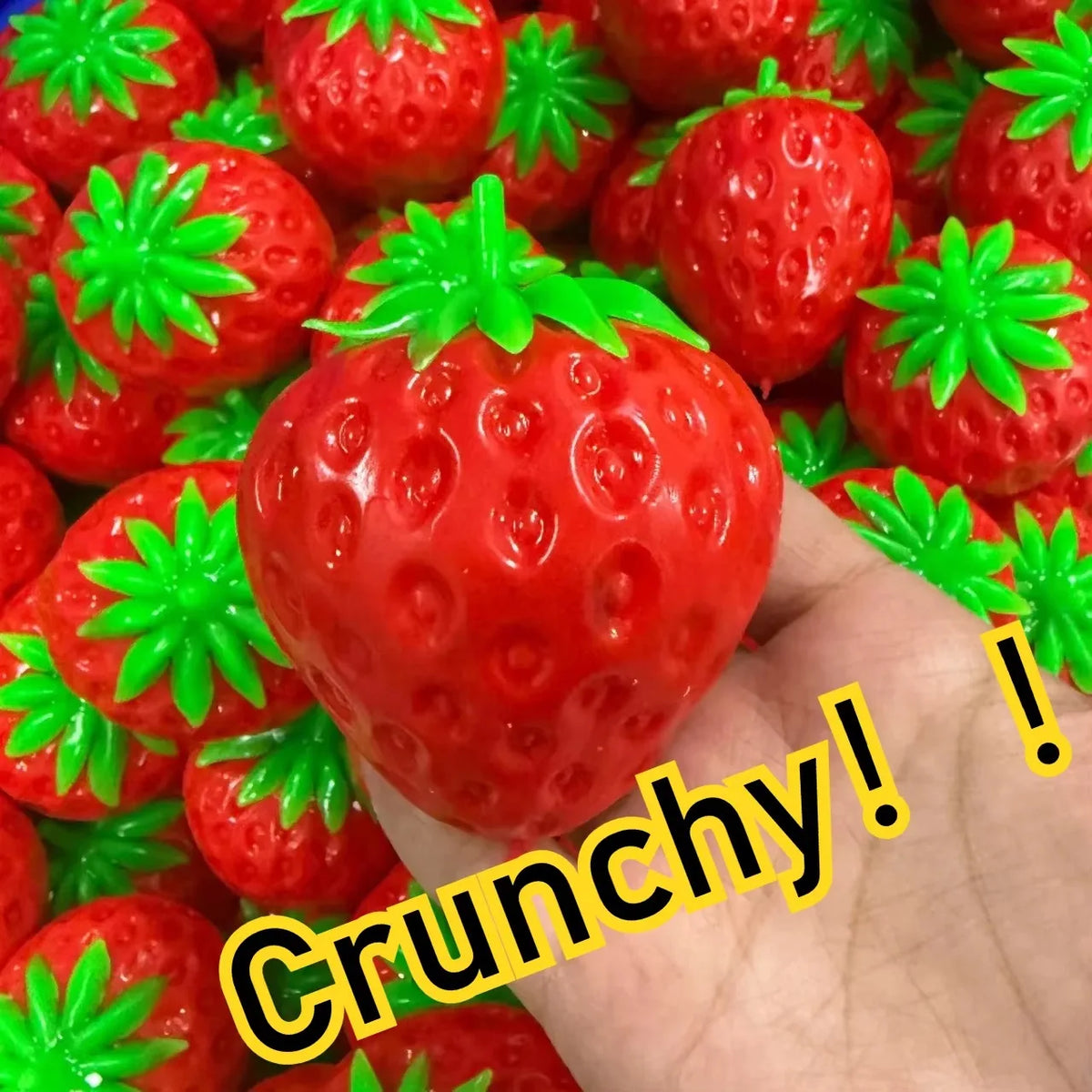 Strawberry Crunchy Squishy Toy, Crispy Sound Stress Ball, SqueezeToy, Sensory Decompression Stress Relief Toy