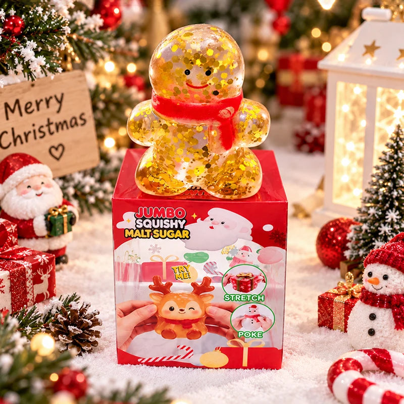 Christmas Sugar Squishy Glitter Holiday Gift Toy