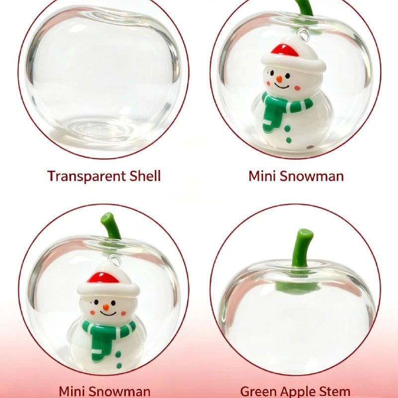 Vaseline Christmas Squishy Snowman Apple Fidget Toy Squeeze Stress Relief Hand Toy Anti-Anxiety Fruit Stretchy Slow Rising Gift