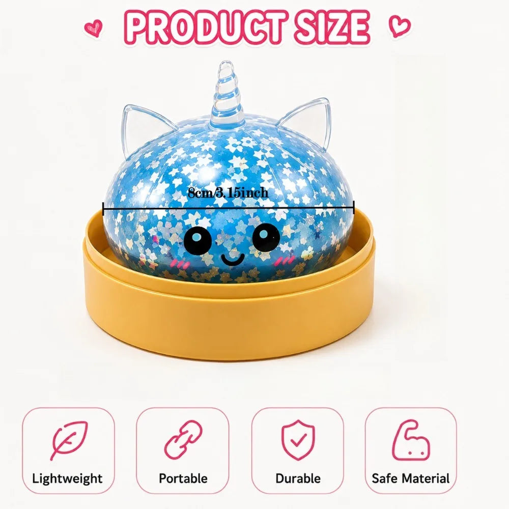 Unicorn Dumpling bead filled Squishy Toy Fast Rebound Squeeze Fidget Toy, Glitter Stress Relief  Gift