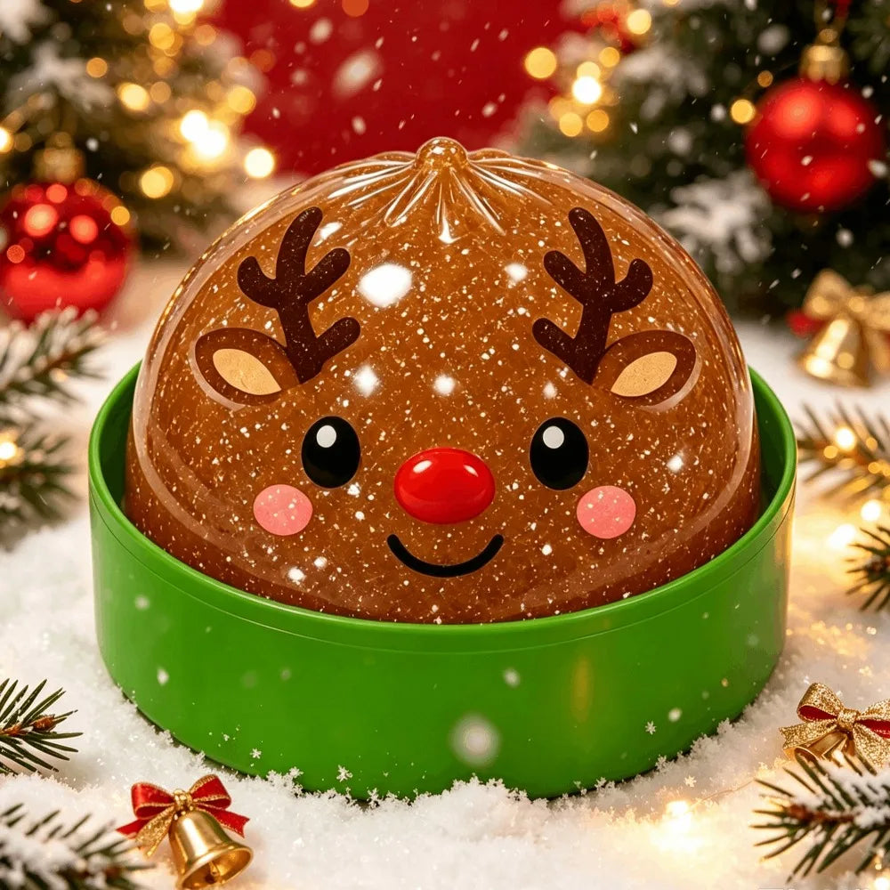 Christmas-themed Cute Bun Squeeze Stress Relief Toy Bun Squishy for Venting Office Grip Stress Toy Gift Desktop Decoration