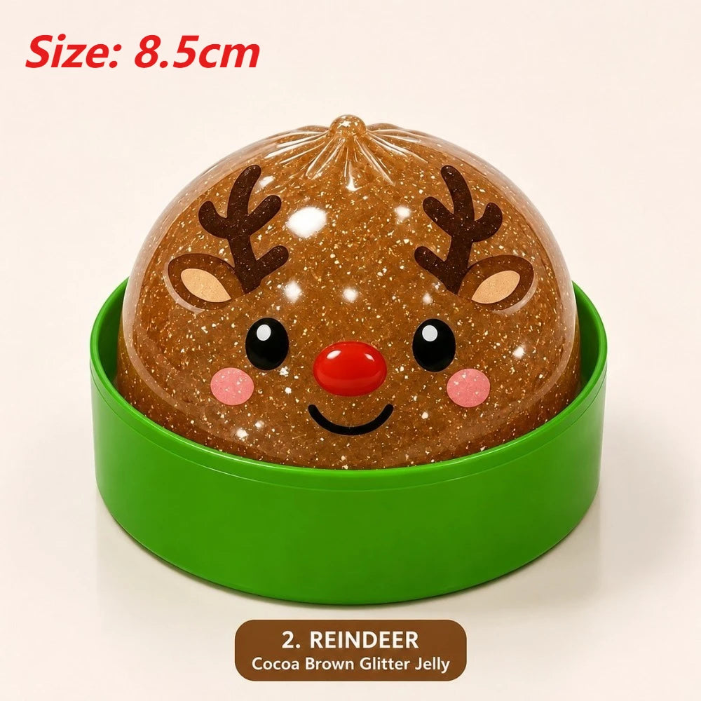 Christmas-themed Cute Bun Squeeze Stress Relief Toy Bun Squishy for Venting Office Grip Stress Toy Gift Desktop Decoration