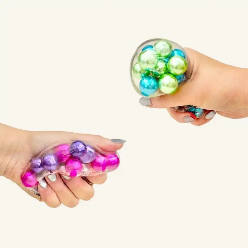 Colorful Beads Fidget Squeeze Cube Soft Gummy Stress Relief Anti-Anxiety Calming Toy For Adults Office Desk