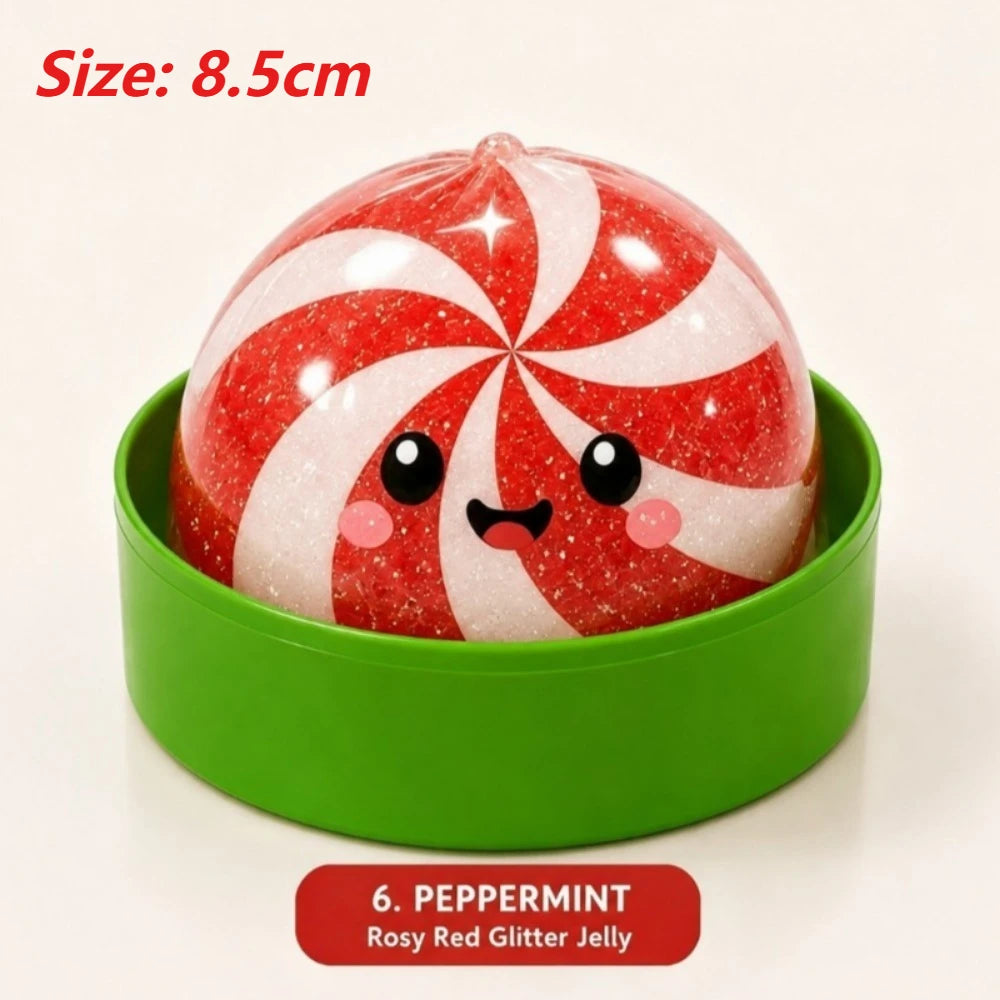 Christmas-themed Cute Bun Squeeze Stress Relief Toy Bun Squishy for Venting Office Grip Stress Toy Gift Desktop Decoration