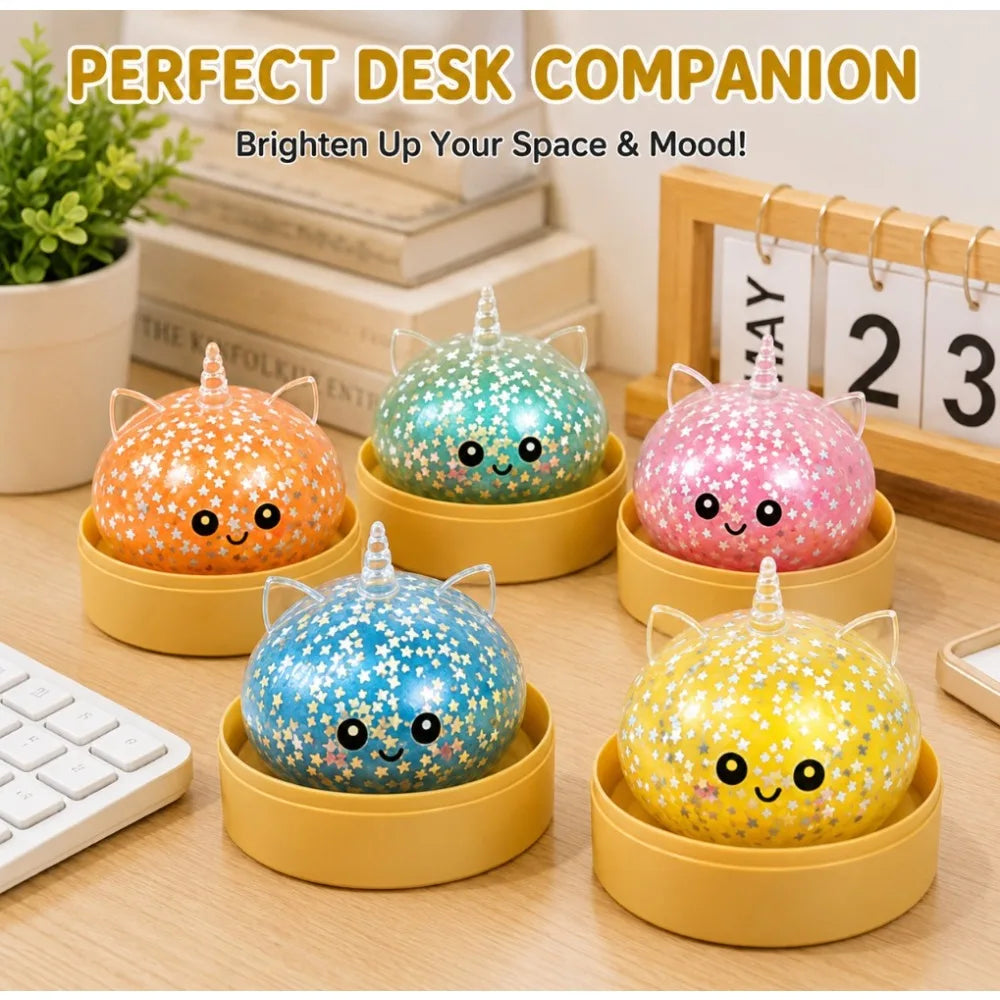 Unicorn Dumpling bead filled Squishy Toy Fast Rebound Squeeze Fidget Toy, Glitter Stress Relief  Gift