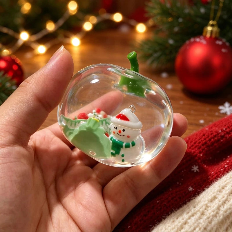 Vaseline Christmas Squishy Snowman Apple Fidget Toy Squeeze Stress Relief Hand Toy Anti-Anxiety Fruit Stretchy Slow Rising Gift