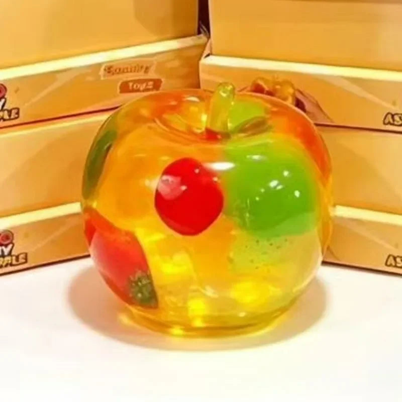 Vaseline Christmas Squishy Snowman Apple Fidget Toy Squeeze Stress Relief Hand Toy Anti-Anxiety Fruit Stretchy Slow Rising Gift