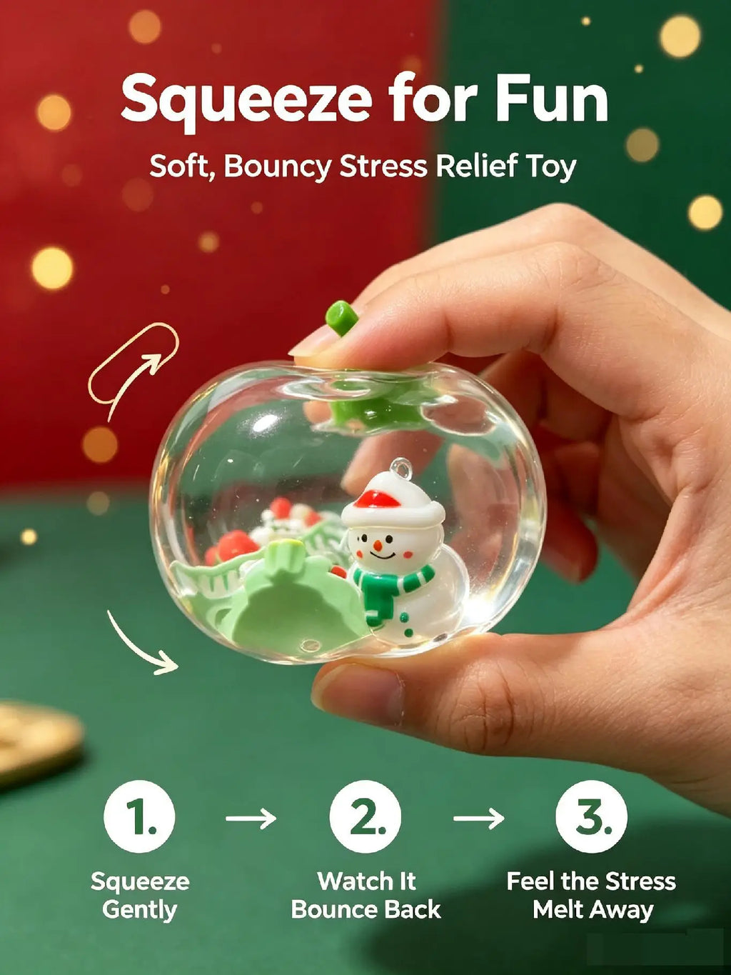 Vaseline Christmas Squishy Snowman Apple Fidget Toy Squeeze Stress Relief Hand Toy Anti-Anxiety Fruit Stretchy Slow Rising Gift