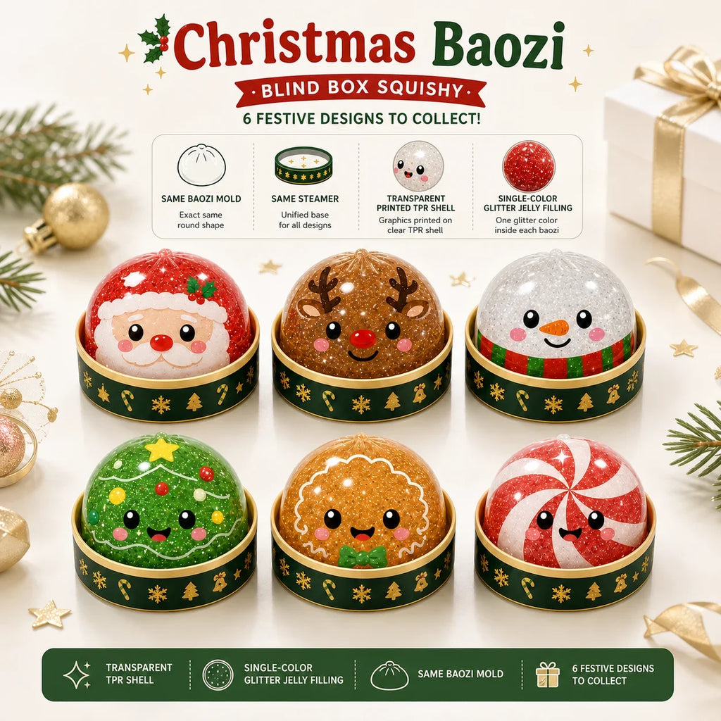 2026 RANDOM ew Santa Claus Elk Dumpling Shape Stress Relief Squeeze Toy Christmas Party Favor Toys Gifts For Adult