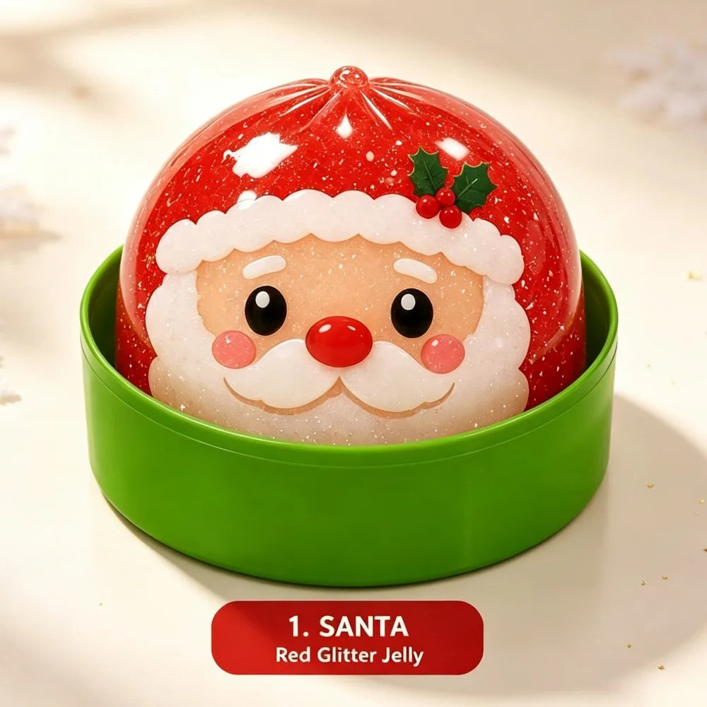 Christmas-themed Cute Bun Squeeze Stress Relief Toy Bun Squishy for Venting Office Grip Stress Toy Gift Desktop Decoration