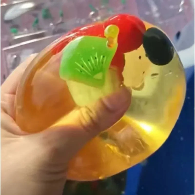 Vaseline Christmas Squishy Snowman Apple Fidget Toy Squeeze Stress Relief Hand Toy Anti-Anxiety Fruit Stretchy Slow Rising Gift