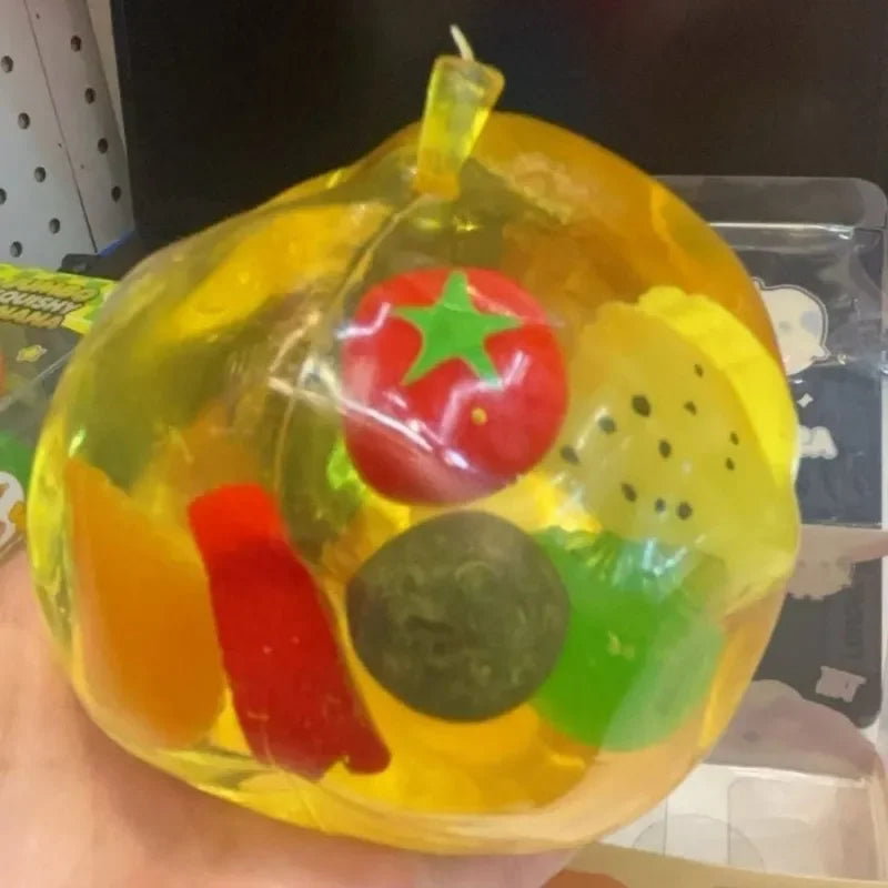 Vaseline Christmas Squishy Snowman Apple Fidget Toy Squeeze Stress Relief Hand Toy Anti-Anxiety Fruit Stretchy Slow Rising Gift