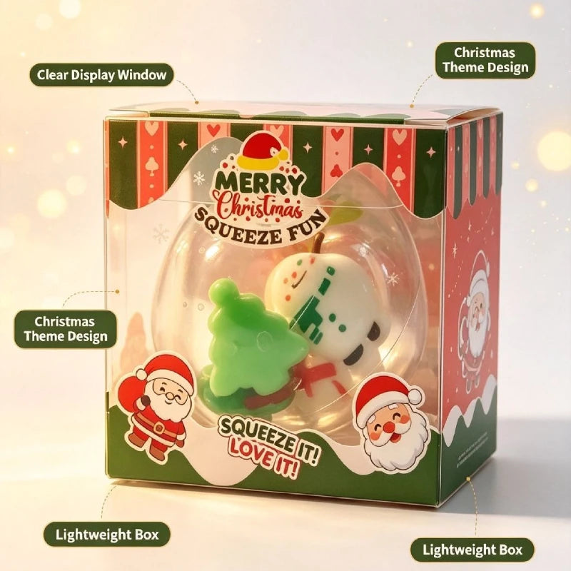 Vaseline Christmas Squishy Snowman Apple Fidget Toy Squeeze Stress Relief Hand Toy Anti-Anxiety Fruit Stretchy Slow Rising Gift