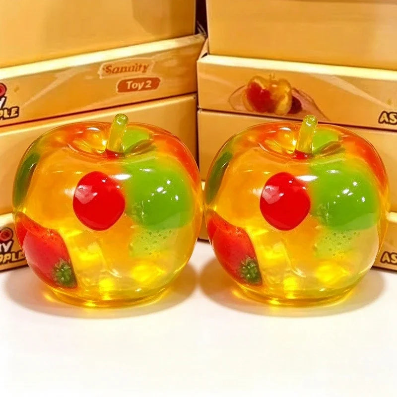 Vaseline Christmas Squishy Snowman Apple Fidget Toy Squeeze Stress Relief Hand Toy Anti-Anxiety Fruit Stretchy Slow Rising Gift