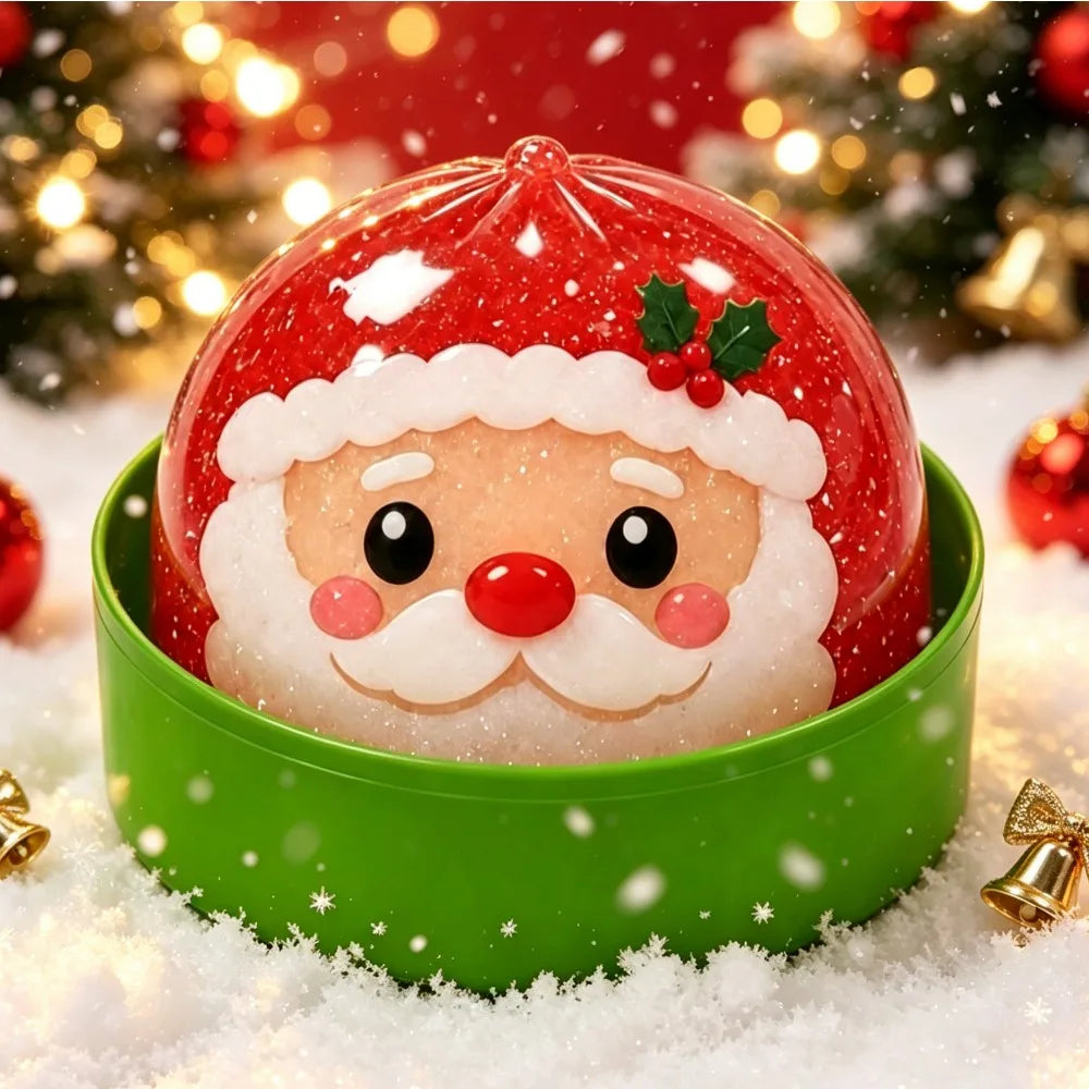 Christmas-themed Cute Bun Squeeze Stress Relief Toy Bun Squishy for Venting Office Grip Stress Toy Gift Desktop Decoration