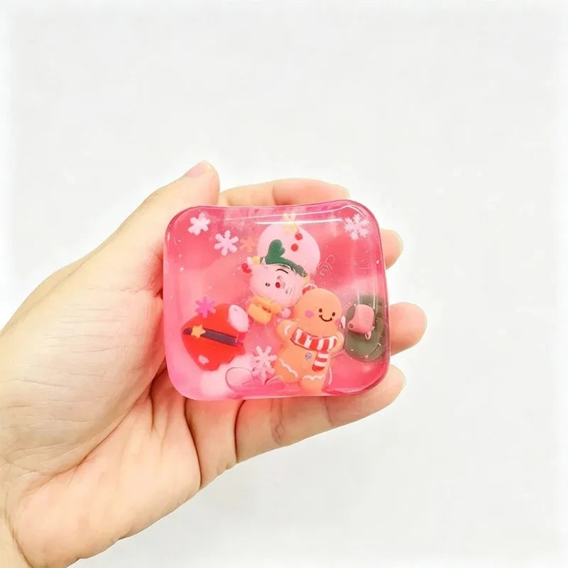 2026 Christmas Ice Cube Squishy Maltose Texture Stress Relief Santa Design