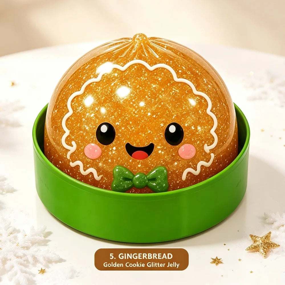Christmas-themed Cute Bun Squeeze Stress Relief Toy Bun Squishy for Venting Office Grip Stress Toy Gift Desktop Decoration