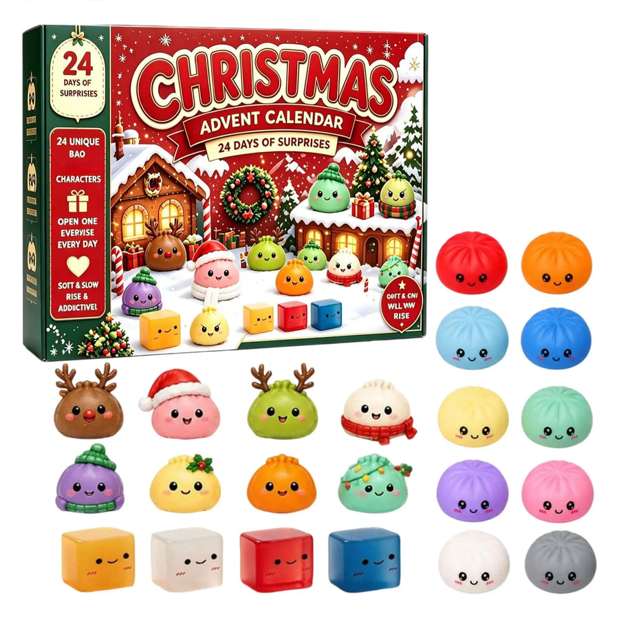 2026 Christmas Squishies Advent Calendar, 24-Day Countdown for Adults，2026 Christmas Advent Calendar with 24 Mini Squishies, Festive Character Surprises and a Fun Holiday Countdown for Adults