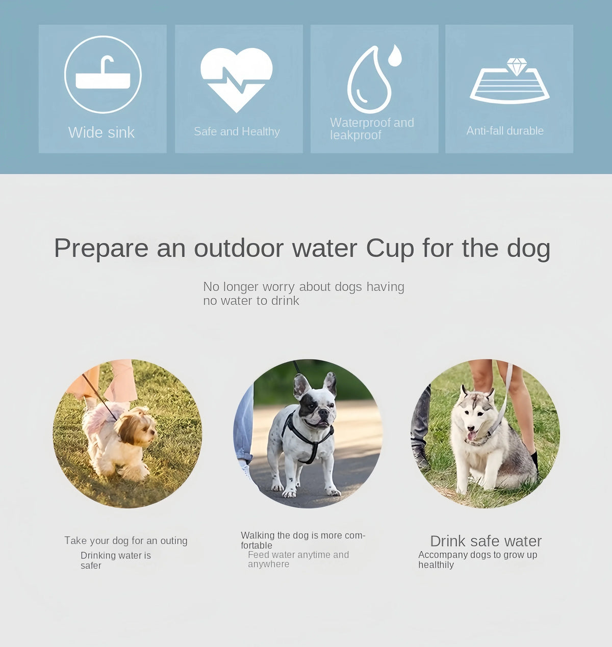 Portable Dog Cat Water Bottle with Storage Food and Water Container for Puppy Pets Dogs Feeder Bowl Outdoor Travel Pet Supplies