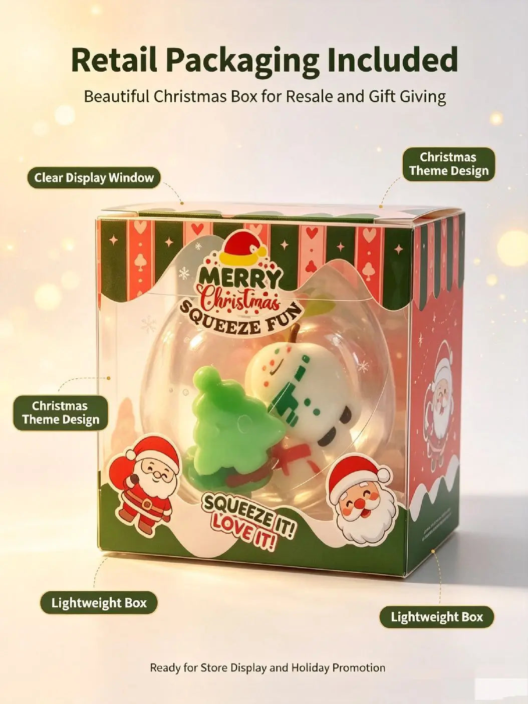 Vaseline Christmas Squishy Snowman Apple Fidget Toy Squeeze Stress Relief Hand Toy Anti-Anxiety Fruit Stretchy Slow Rising Gift