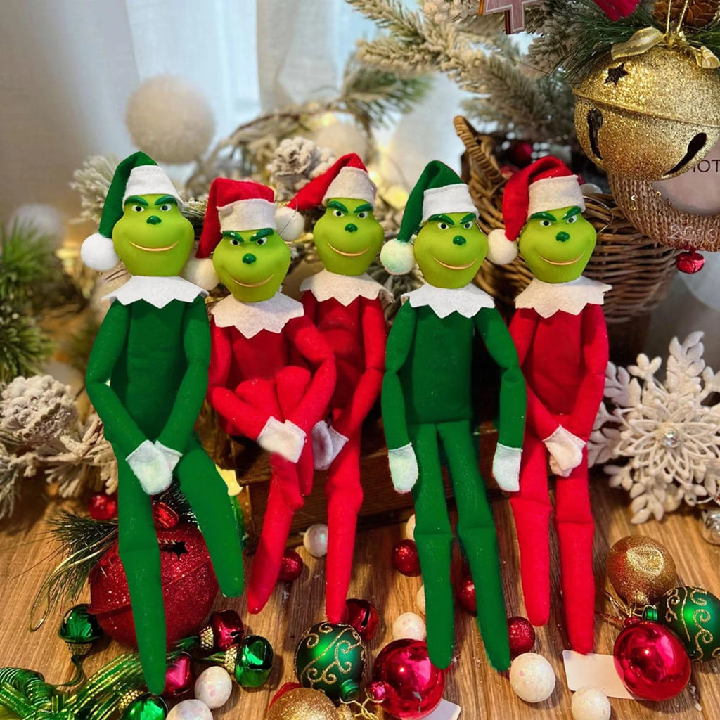 Christmas Elf Doll Plush Toy Figures Stocking Stuffer Shelf Accessories Decoration