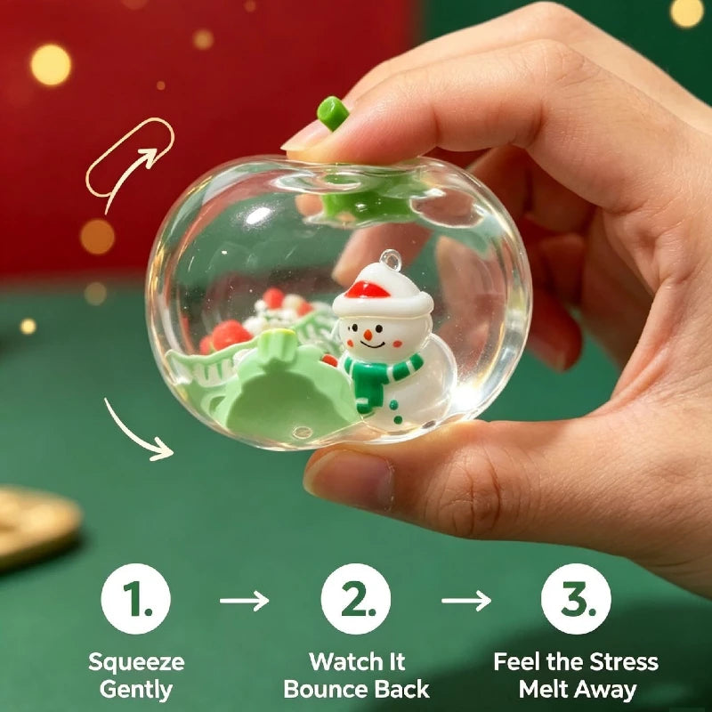 Vaseline Christmas Squishy Snowman Apple Fidget Toy Squeeze Stress Relief Hand Toy Anti-Anxiety Fruit Stretchy Slow Rising Gift