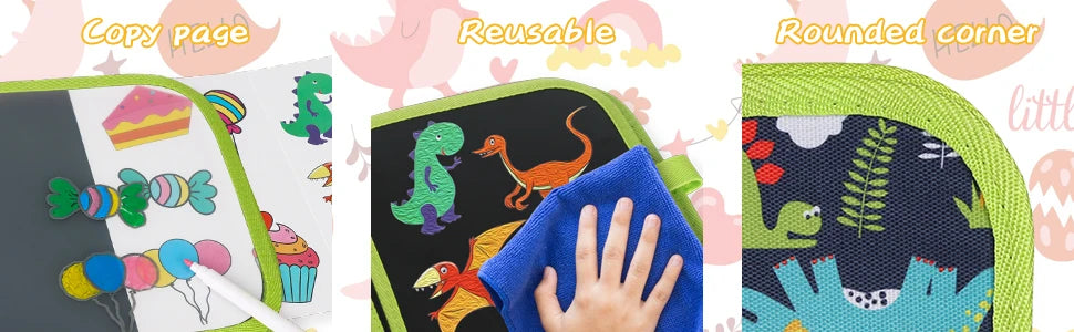 Erasable Doodle Book for KidsToddlers Toys Reusable Drawing Pads with 12 Watercolor Pens Preschool Toy Trip Writing Painting Set