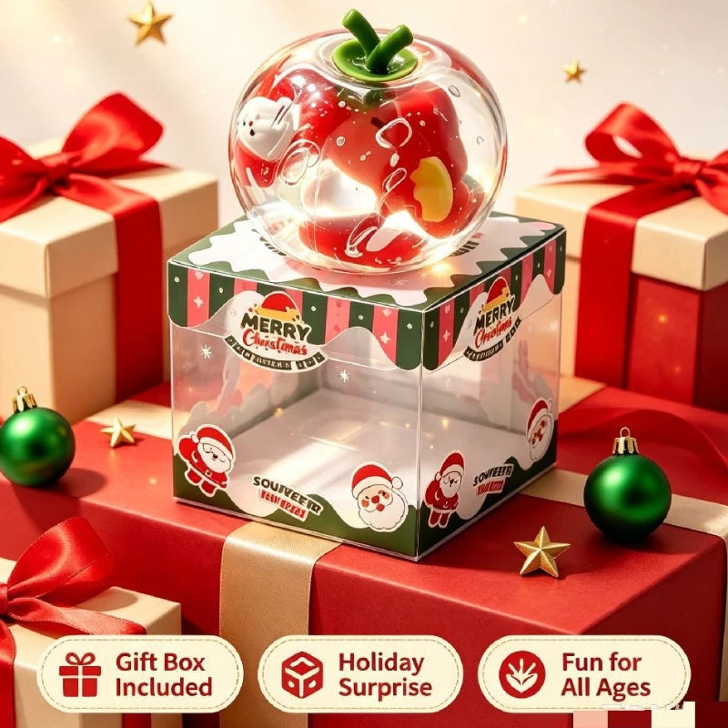 Vaseline Christmas Squishy Snowman Apple Fidget Toy Squeeze Stress Relief Hand Toy Anti-Anxiety Fruit Stretchy Slow Rising Gift