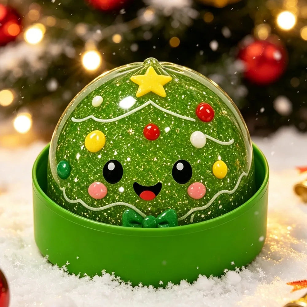 Christmas-themed Cute Bun Squeeze Stress Relief Toy Bun Squishy for Venting Office Grip Stress Toy Gift Desktop Decoration