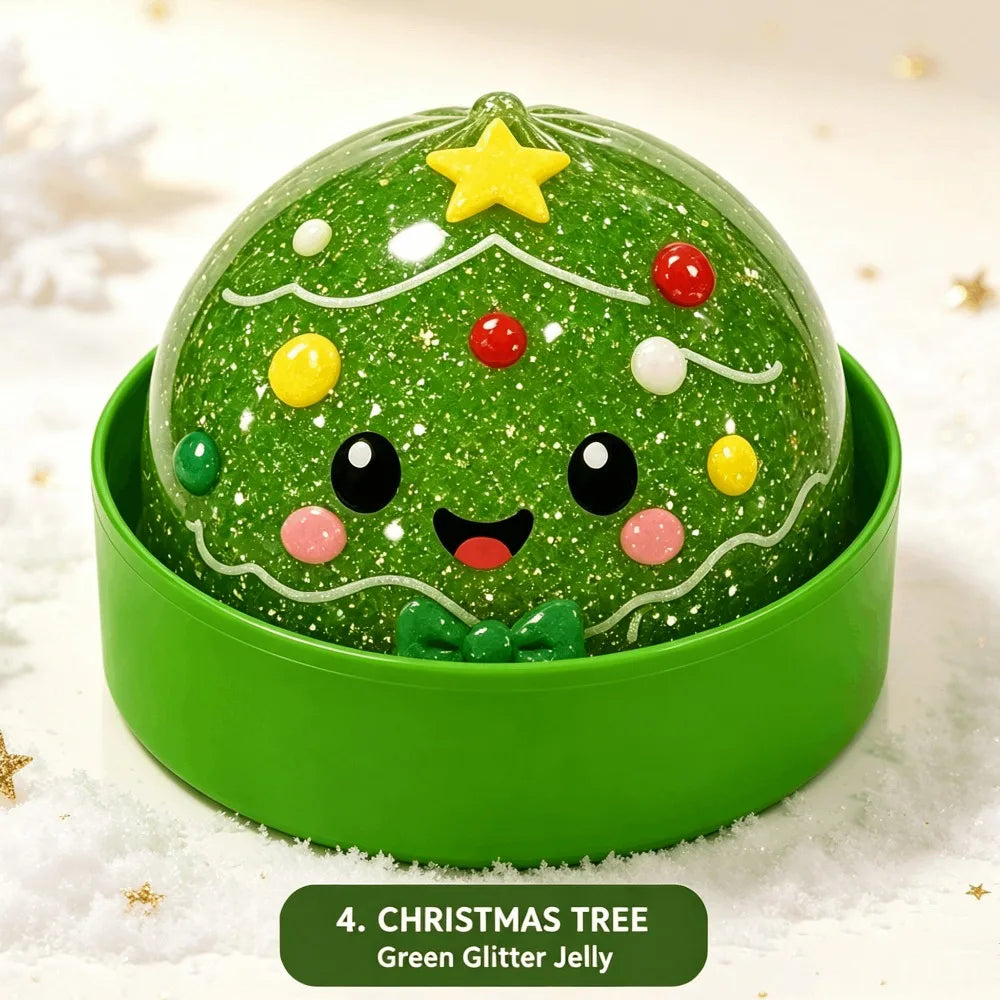 Christmas-themed Cute Bun Squeeze Stress Relief Toy Bun Squishy for Venting Office Grip Stress Toy Gift Desktop Decoration