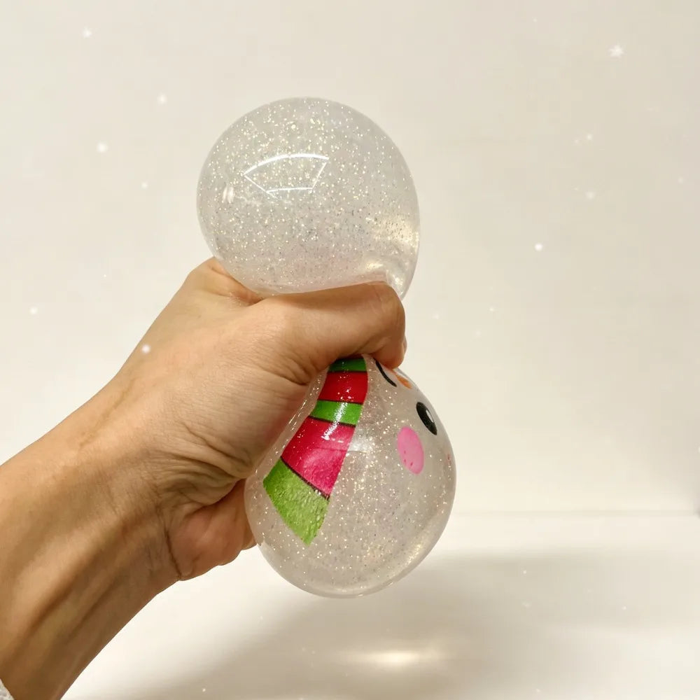 Christmas-themed Cute Bun Squeeze Stress Relief Toy Bun Squishy for Venting Office Grip Stress Toy Gift Desktop Decoration