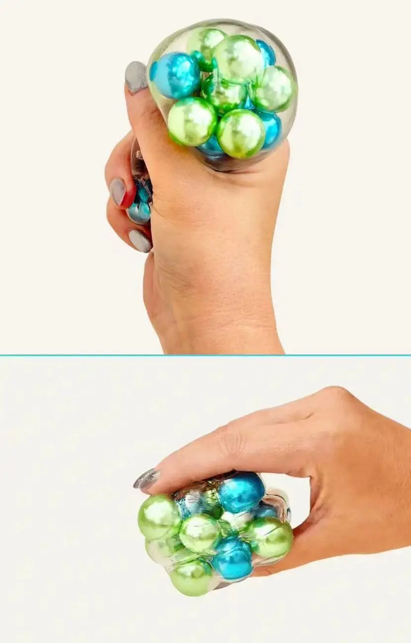 Colorful Beads Fidget Squeeze Cube Soft Gummy Stress Relief Anti-Anxiety Calming Toy For Adults Office Desk