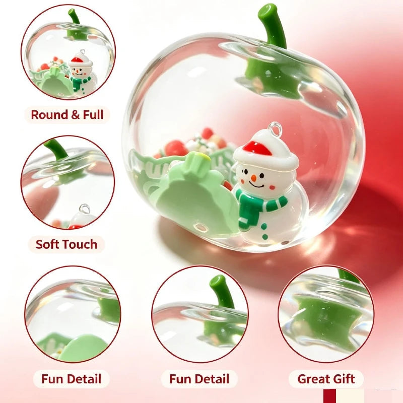 Vaseline Christmas Squishy Snowman Apple Fidget Toy Squeeze Stress Relief Hand Toy Anti-Anxiety Fruit Stretchy Slow Rising Gift