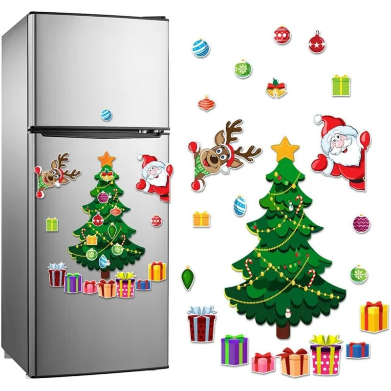 Santa Reindeer Holiday Magnets Magnetic Christmas Tree - For Refrigerator Door Decor With Festive Fridge Metal Garage Stickers