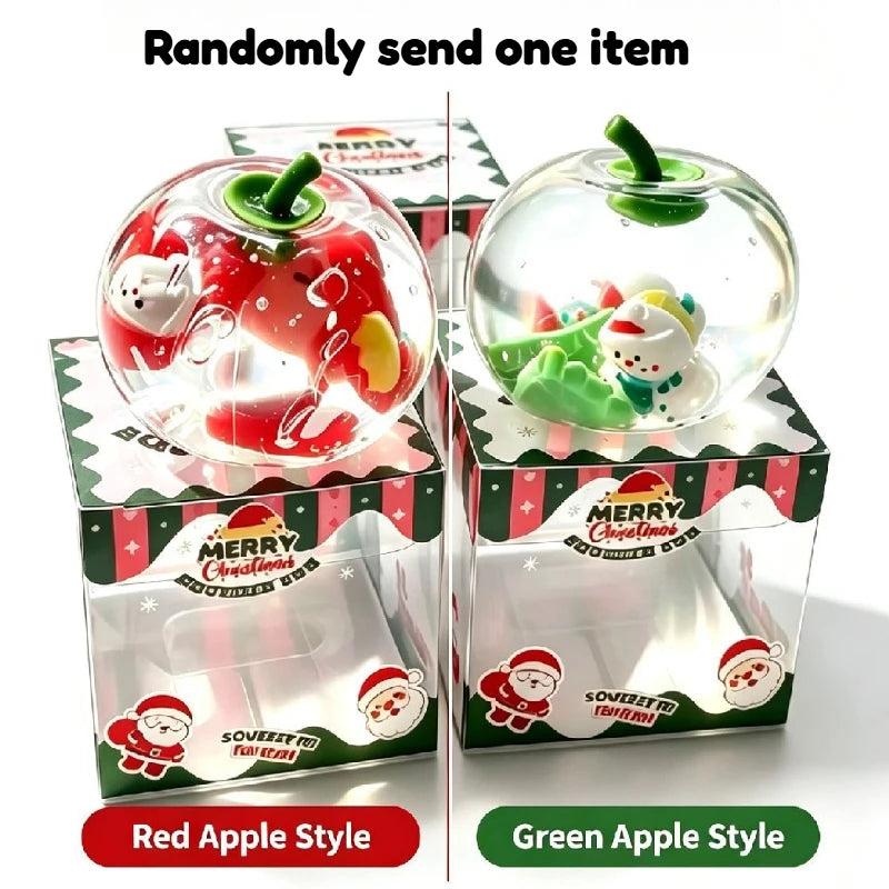 Vaseline Christmas Squishy Snowman Apple Fidget Toy Squeeze Stress Relief Hand Toy Anti-Anxiety Fruit Stretchy Slow Rising Gift