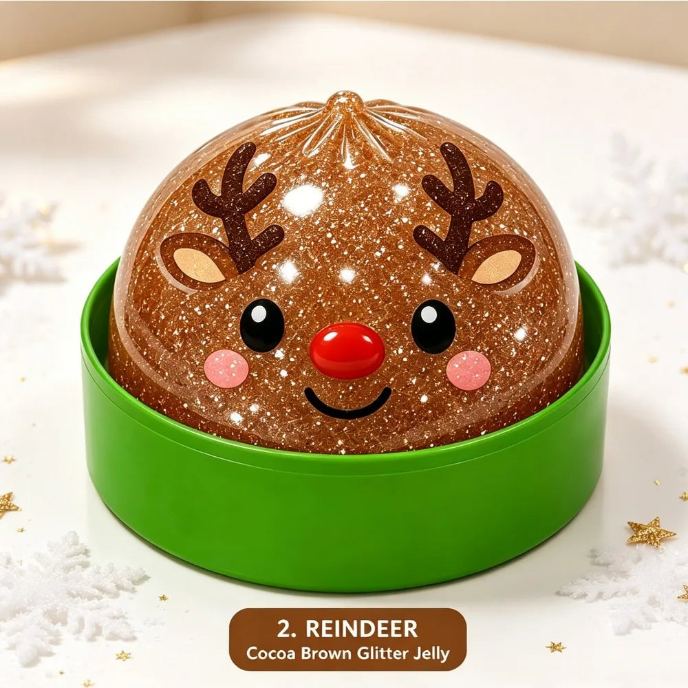 Christmas-themed Cute Bun Squeeze Stress Relief Toy Bun Squishy for Venting Office Grip Stress Toy Gift Desktop Decoration