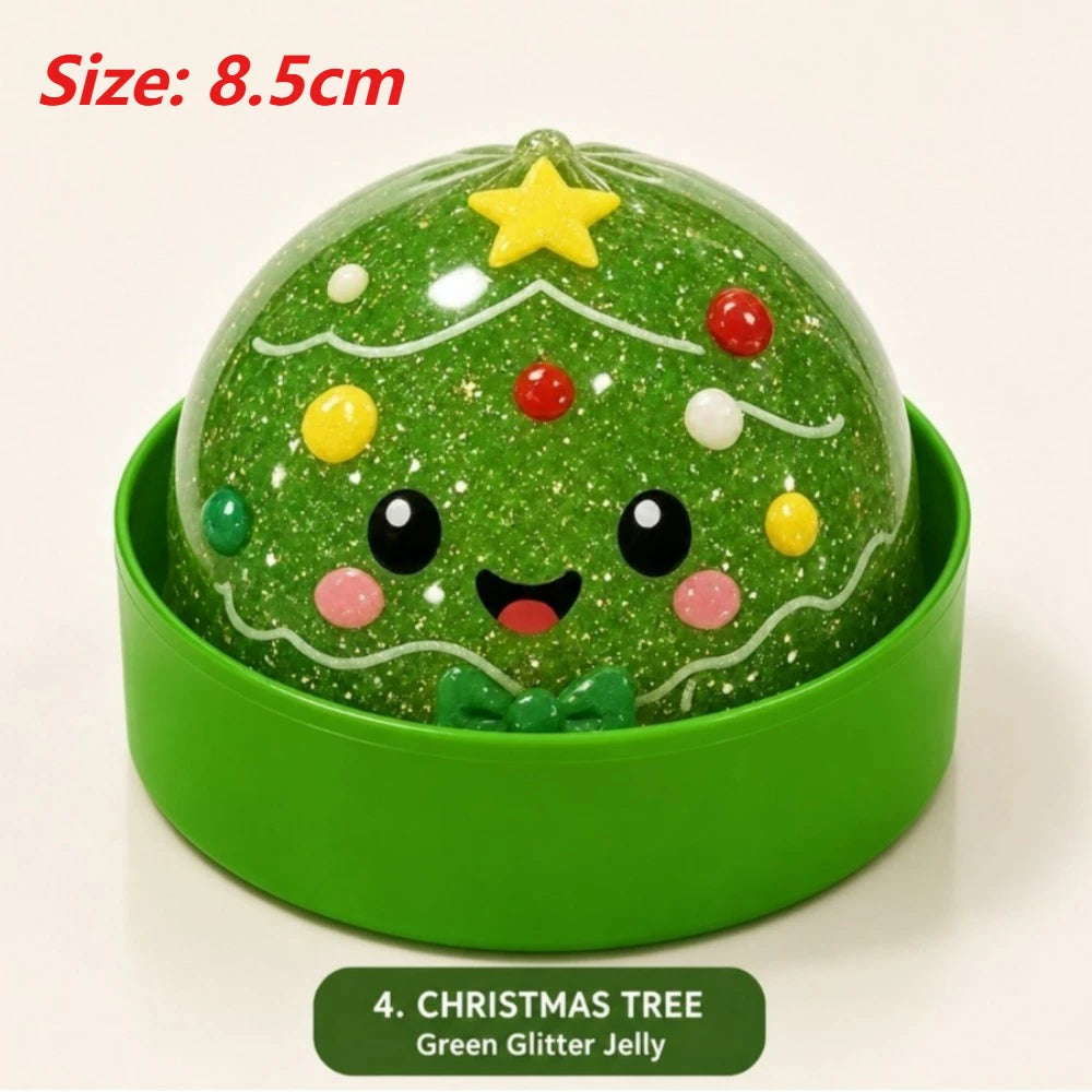 Christmas-themed Cute Bun Squeeze Stress Relief Toy Bun Squishy for Venting Office Grip Stress Toy Gift Desktop Decoration