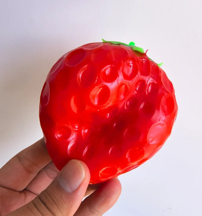 Strawberry Crunchy Squishy Toy, Crispy Sound Stress Ball, SqueezeToy, Sensory Decompression Stress Relief Toy